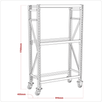 2-Level Mobile Tyre Rack 200kg Capacity Per Level STR007