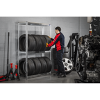 2-Level Tyre Rack with Shelf 150kg Capacity Per Level STR008