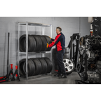 2-Level Tyre Rack with Shelf 150kg Capacity Per Level STR008