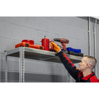 2-Level Tyre Rack with Shelf 150kg Capacity Per Level STR008
