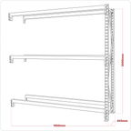 2-Level Tyre Rack Extension 200kg Capacity Per Level STR600E