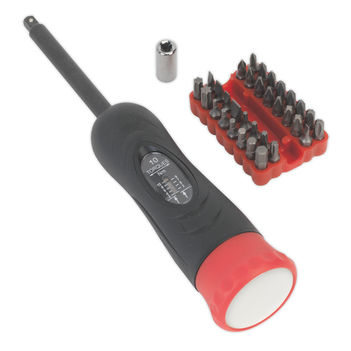 Digital Torque Screwdriver Set 1/4"Sq Drive 2-10Nm 34pc STS100
