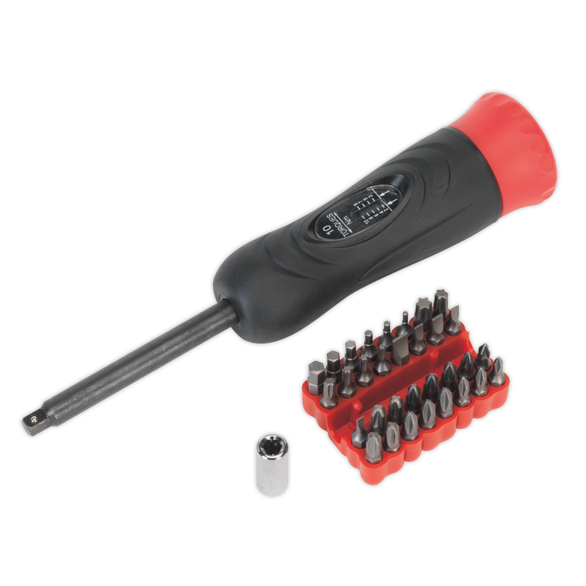 Digital Torque Screwdriver Set 1/4"Sq Drive 2-10Nm 34pc STS100