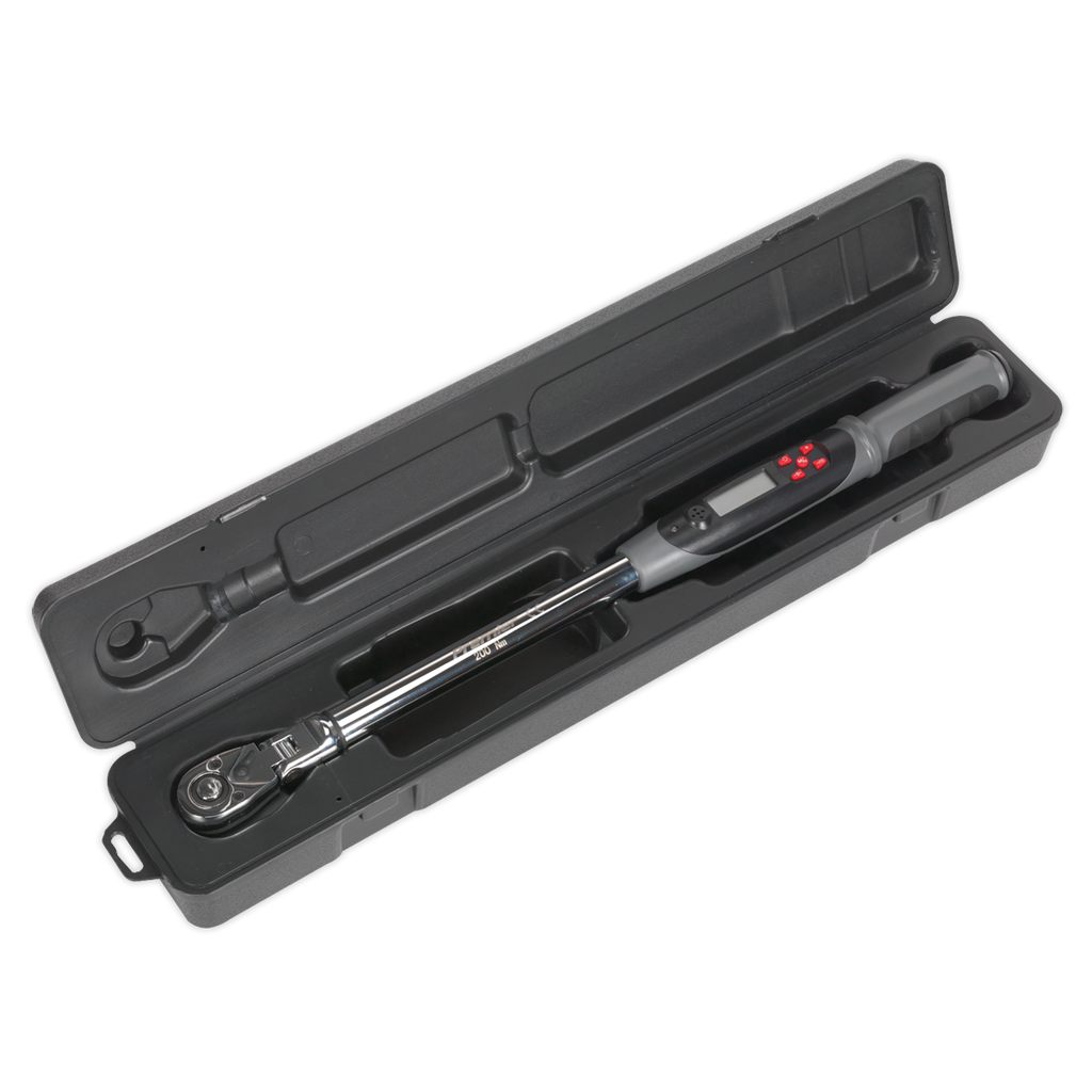 Flexi-Head Digital Torque Wrench with Angle Function 1/2"Sq Drive 20-200Nm STW309