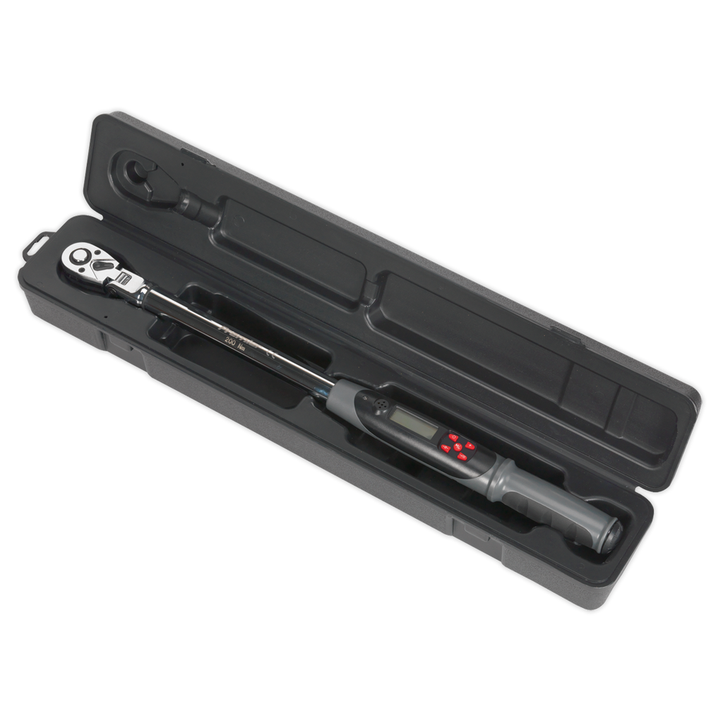 Flexi-Head Digital Torque Wrench with Angle Function 1/2"Sq Drive 20-200Nm STW309