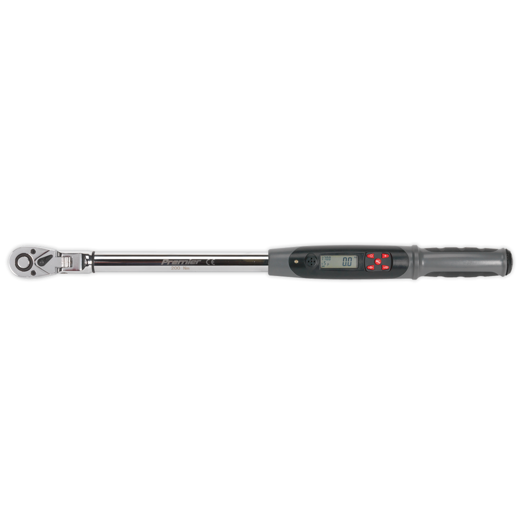 Flexi-Head Digital Torque Wrench with Angle Function 1/2"Sq Drive 20-200Nm STW309