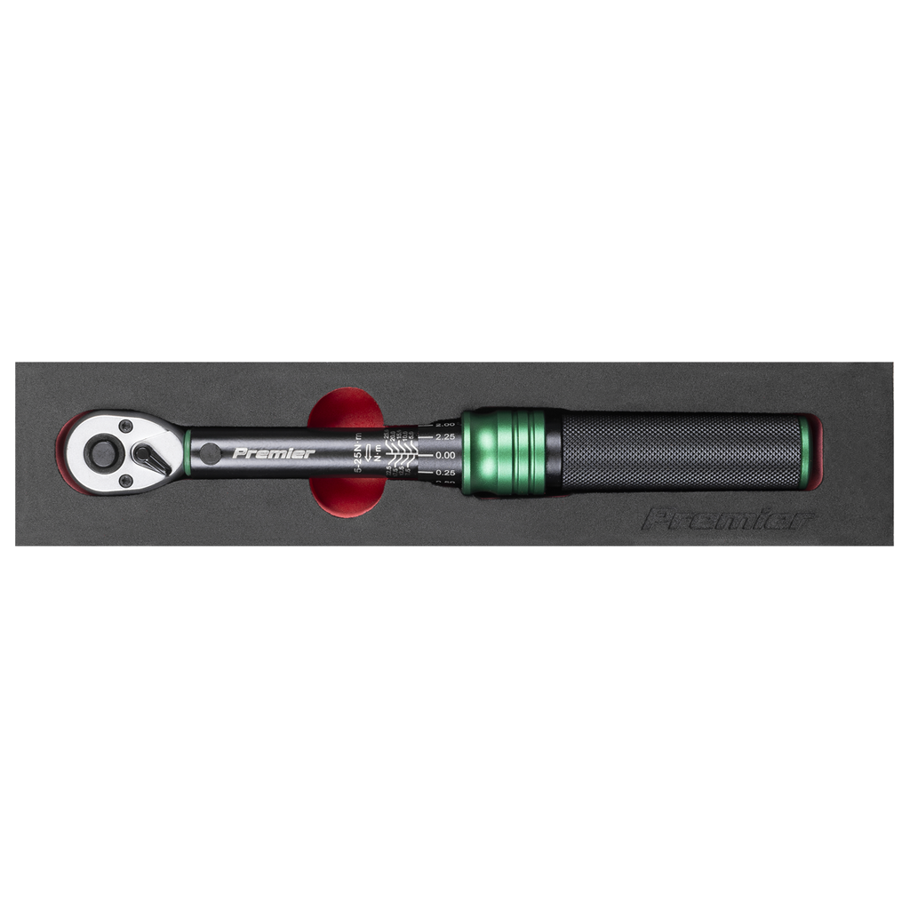 Calibrated Micrometer Torque Wrench 1/4"Sq Drive 5-25Nm STW901B