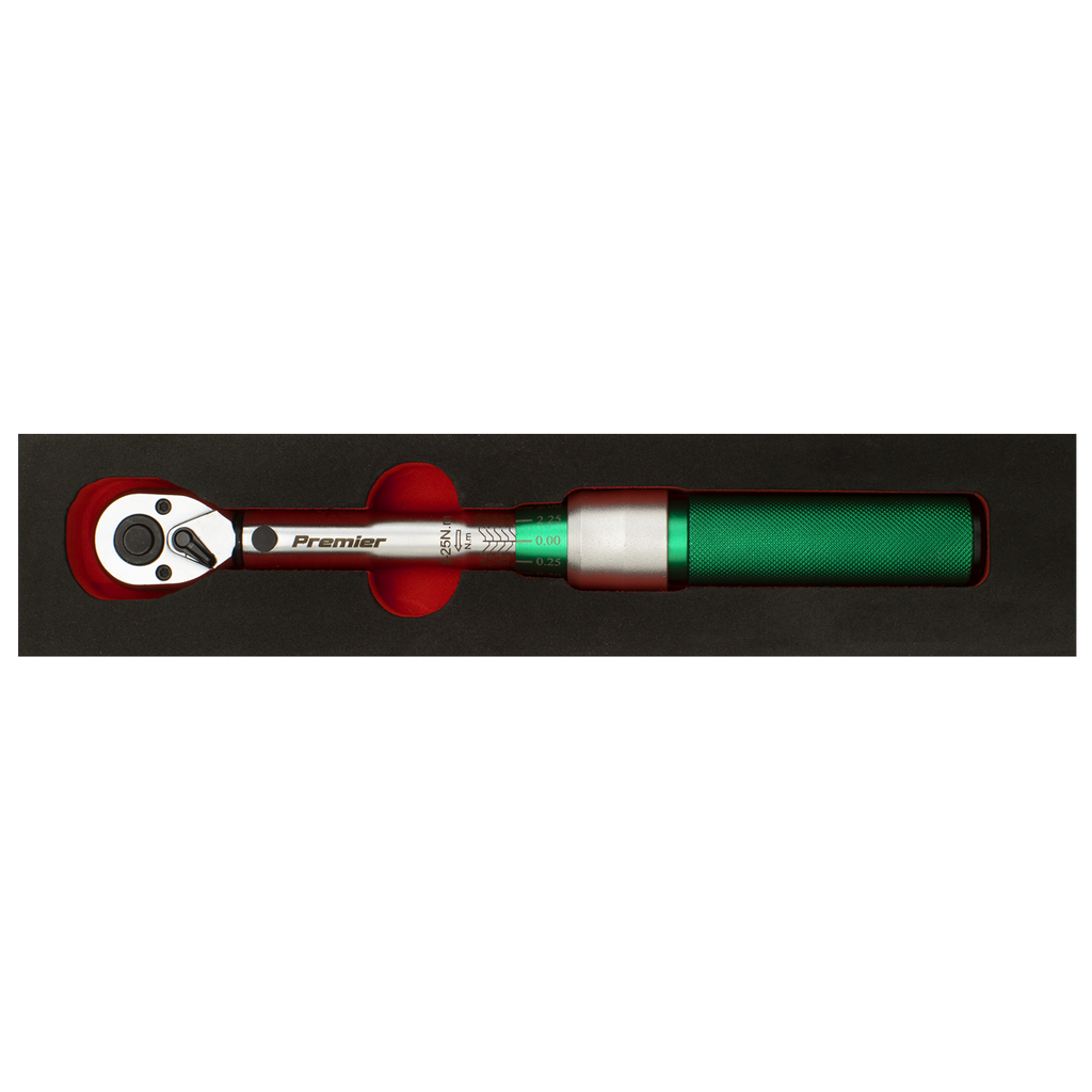 Calibrated Micrometer Torque Wrench 1/4"Sq Drive 5-25Nm STW901