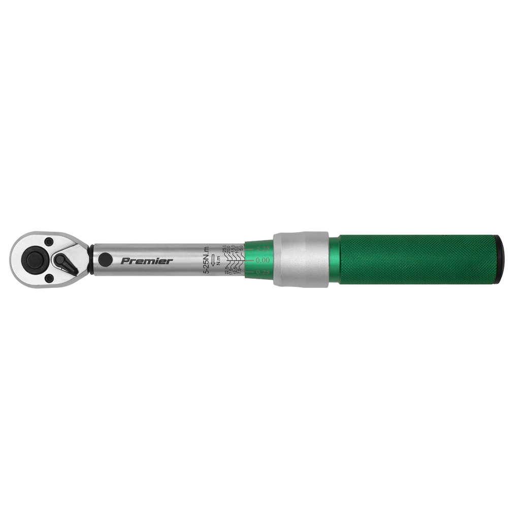Calibrated Micrometer Torque Wrench 1/4"Sq Drive 5-25Nm STW901