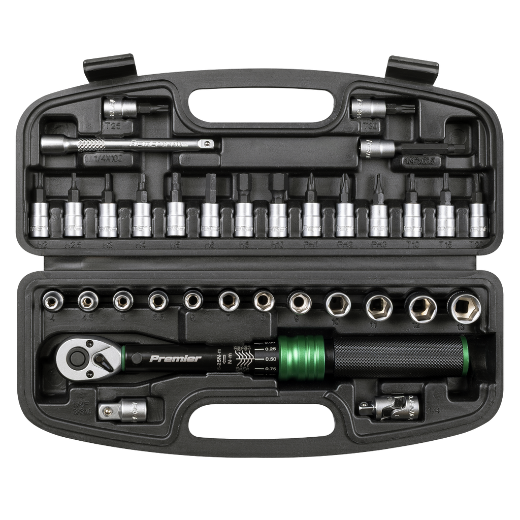 Torque Wrench Set 1/4"Sq Drive 5-25Nm 14pc STW911B