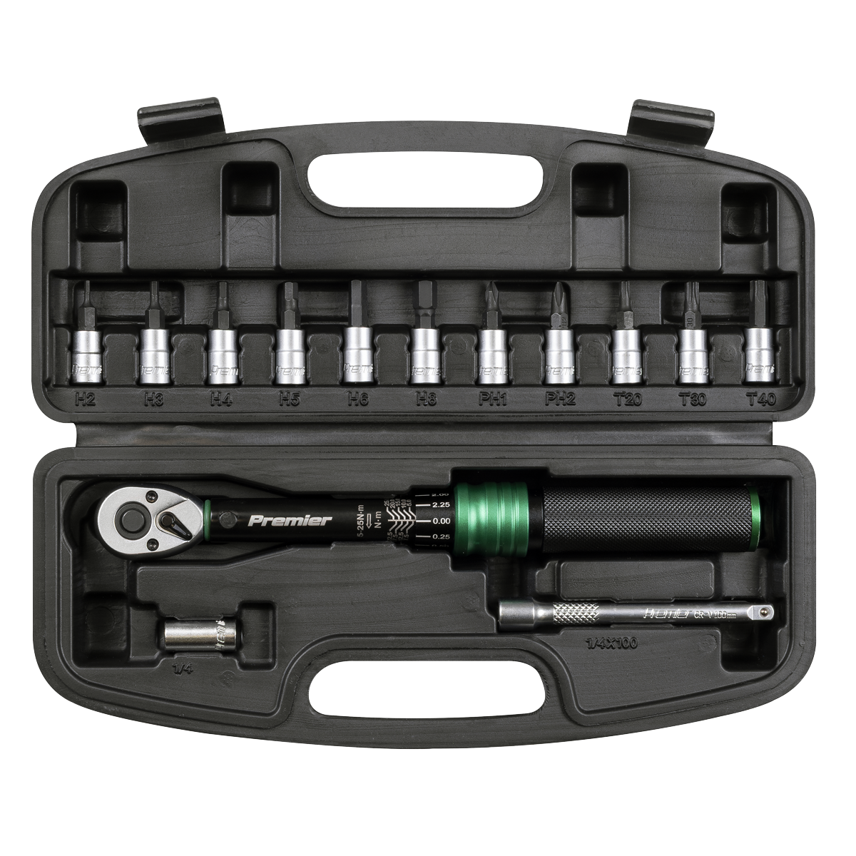 Torque Wrench Set 1/4"Sq Drive 5-25Nm 14pc STW911B