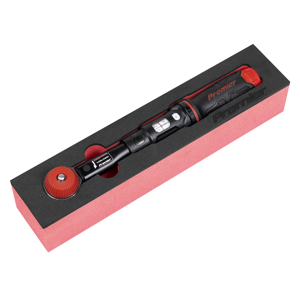 Calibrated Micrometer Torque Wrench with 1/4"Sq Push-Through Drive 5-25Nm STW921