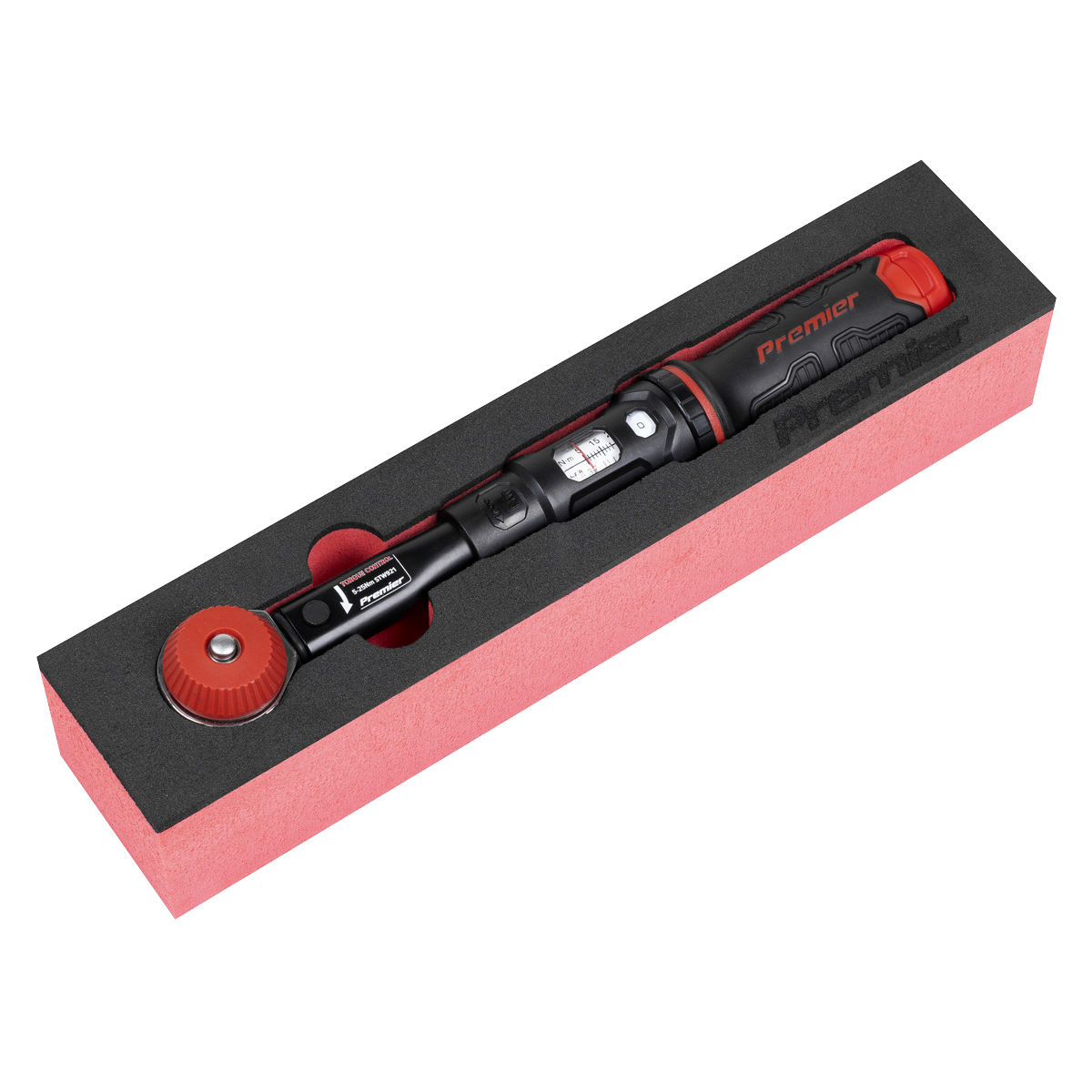 Calibrated Micrometer Torque Wrench with 1/4"Sq Push-Through Drive 5-25Nm STW921