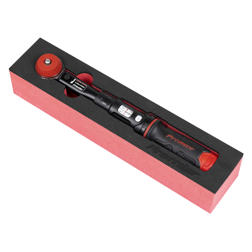 Calibrated Micrometer Torque Wrench with 1/4"Sq Push-Through Drive 5-25Nm STW921
