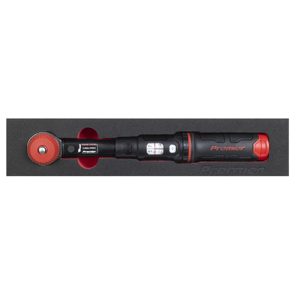 Calibrated Micrometer Torque Wrench with 1/4"Sq Push-Through Drive 5-25Nm STW921