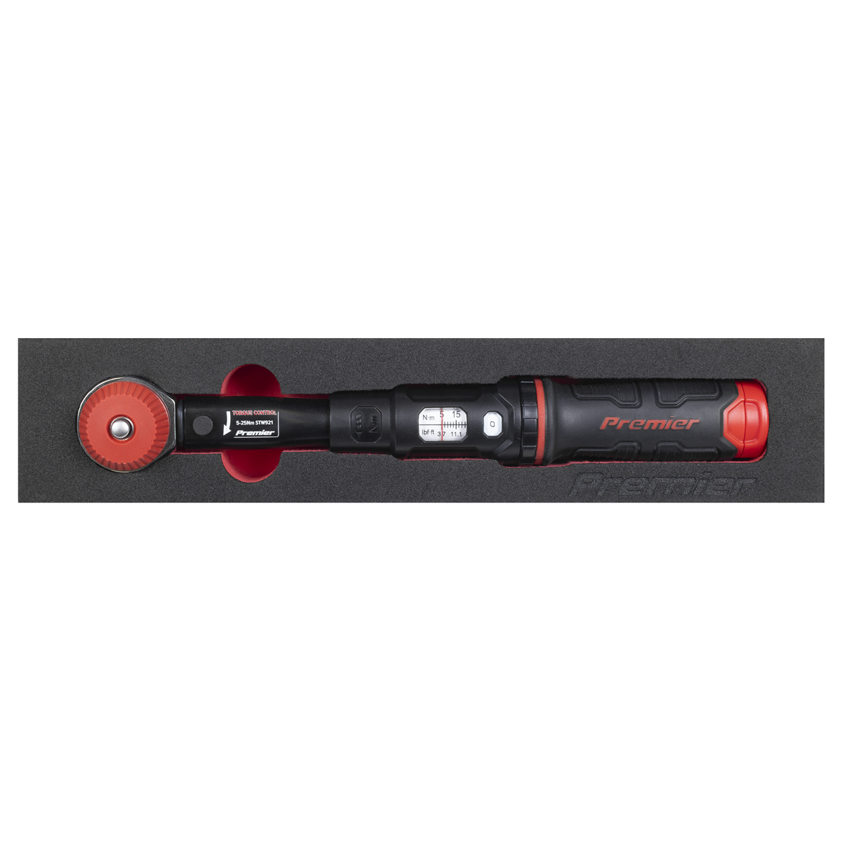 Calibrated Micrometer Torque Wrench with 1/4"Sq Push-Through Drive 5-25Nm STW921