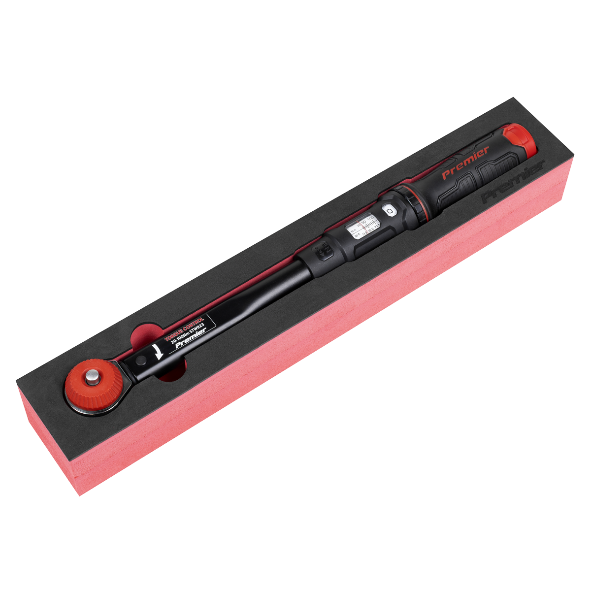 Calibrated Micrometer Torque Wrench with 3/8"Sq Push-Through Drive 20-100Nm STW923
