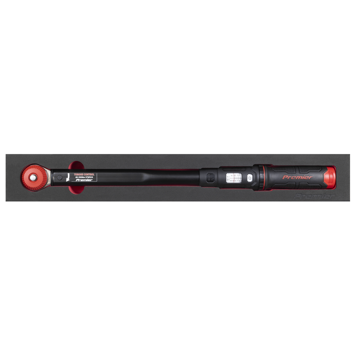 Calibrated Micrometer Torque Wrench with 1/2"Sq Push-Through Drive 40-200Nm STW924