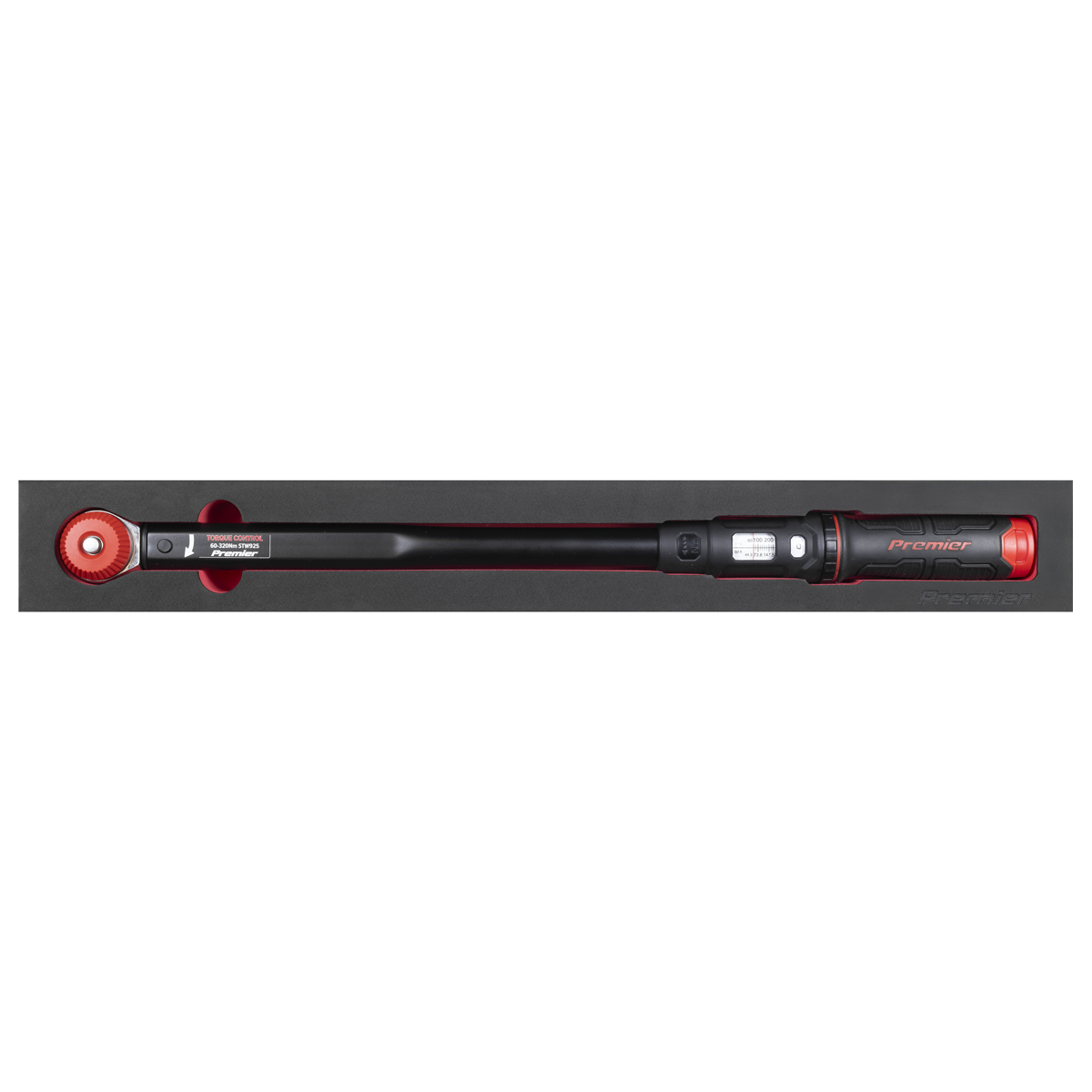 Calibrated Micrometer Torque Wrench with 1/2"Sq Push-Through Drive 60-320Nm STW925