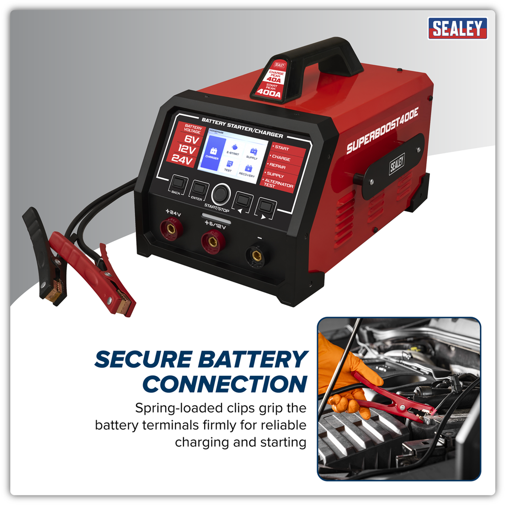 6/12/24V Battery Starter/Charger 400A/230V SUPERBOOST400E