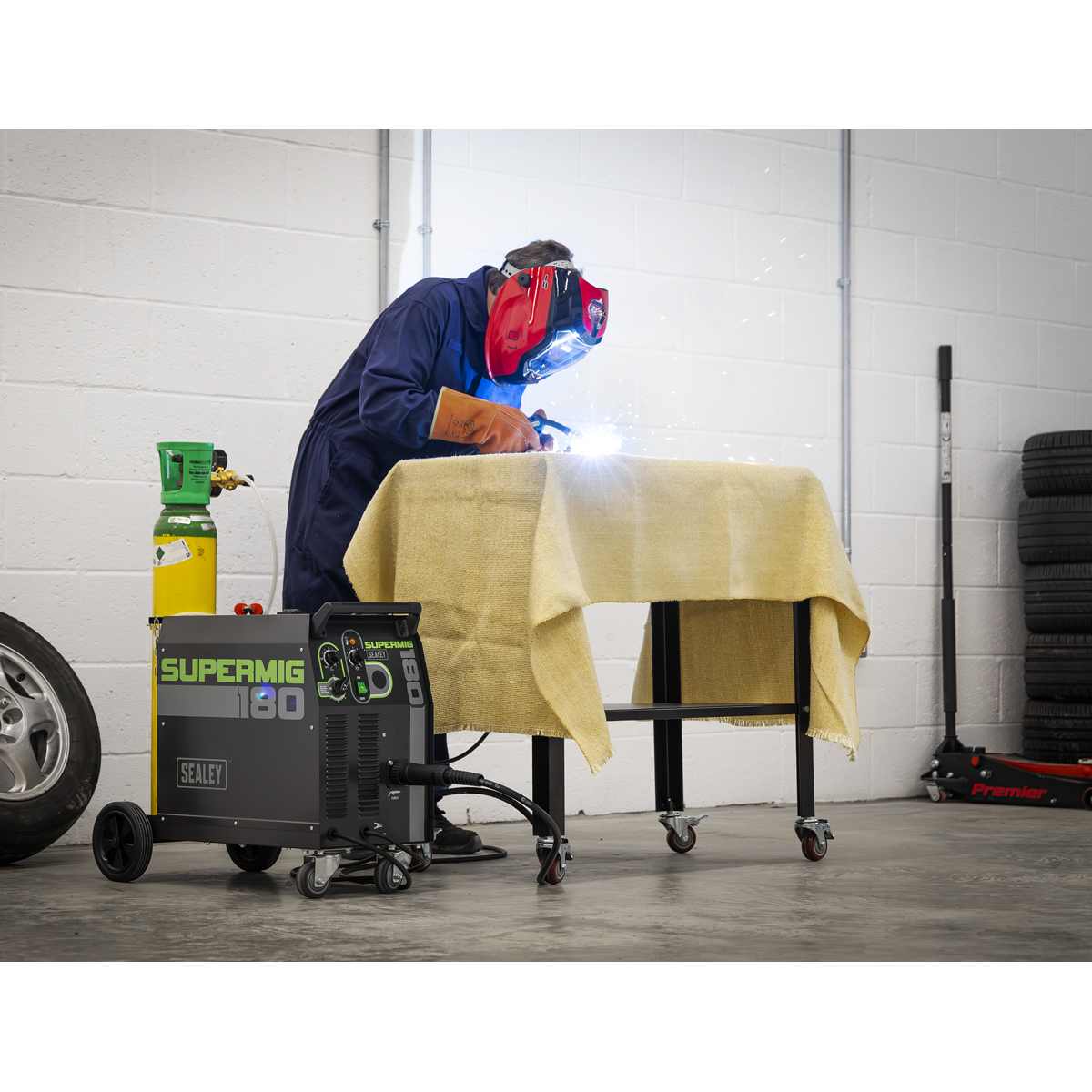 Professional Gas/Gasless MIG Welder with Binzel® Euro Torch 180A 230V SUPERMIG180