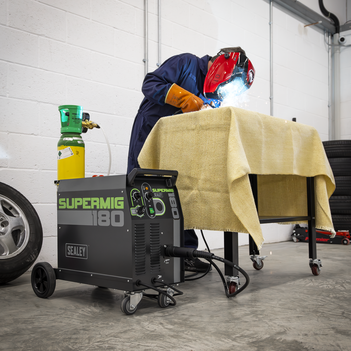 Professional Gas/Gasless MIG Welder with Binzel® Euro Torch 180A 230V SUPERMIG180