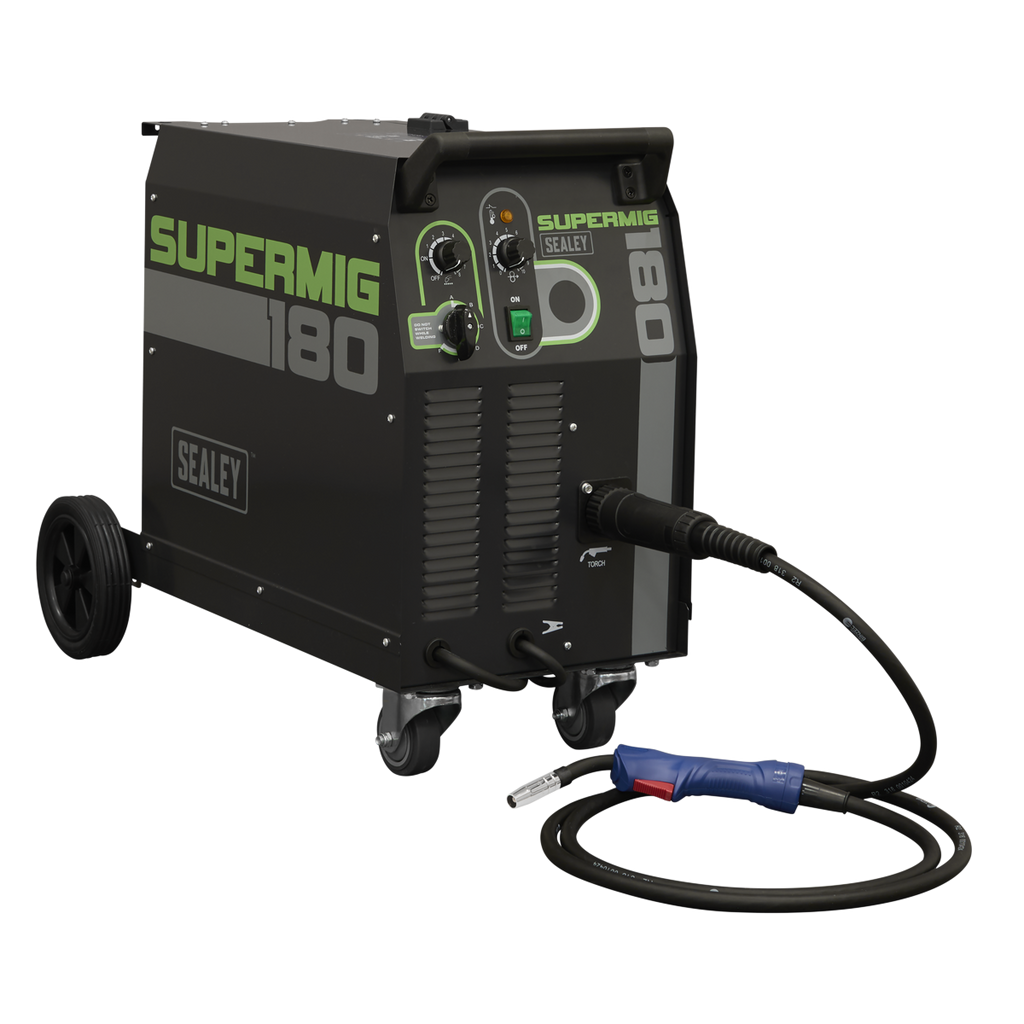 Professional Gas/Gasless MIG Welder with Binzel® Euro Torch 180A 230V SUPERMIG180