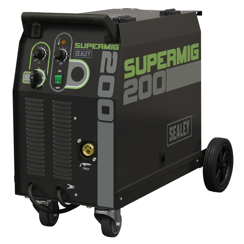 Professional Gas/Gasless MIG Welder with Binzel® Euro Torch 200A 230V SUPERMIG200