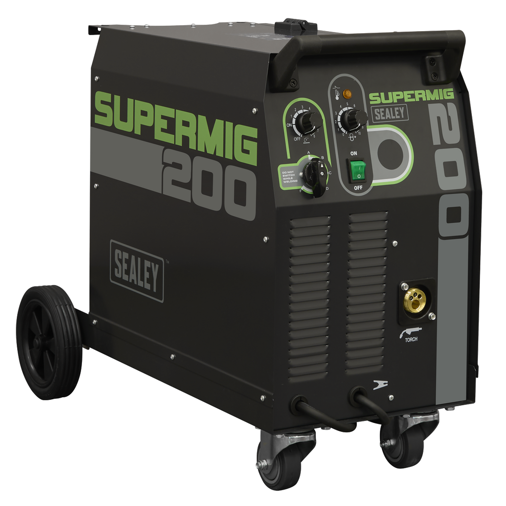 Professional Gas/Gasless MIG Welder with Binzel® Euro Torch 200A 230V SUPERMIG200