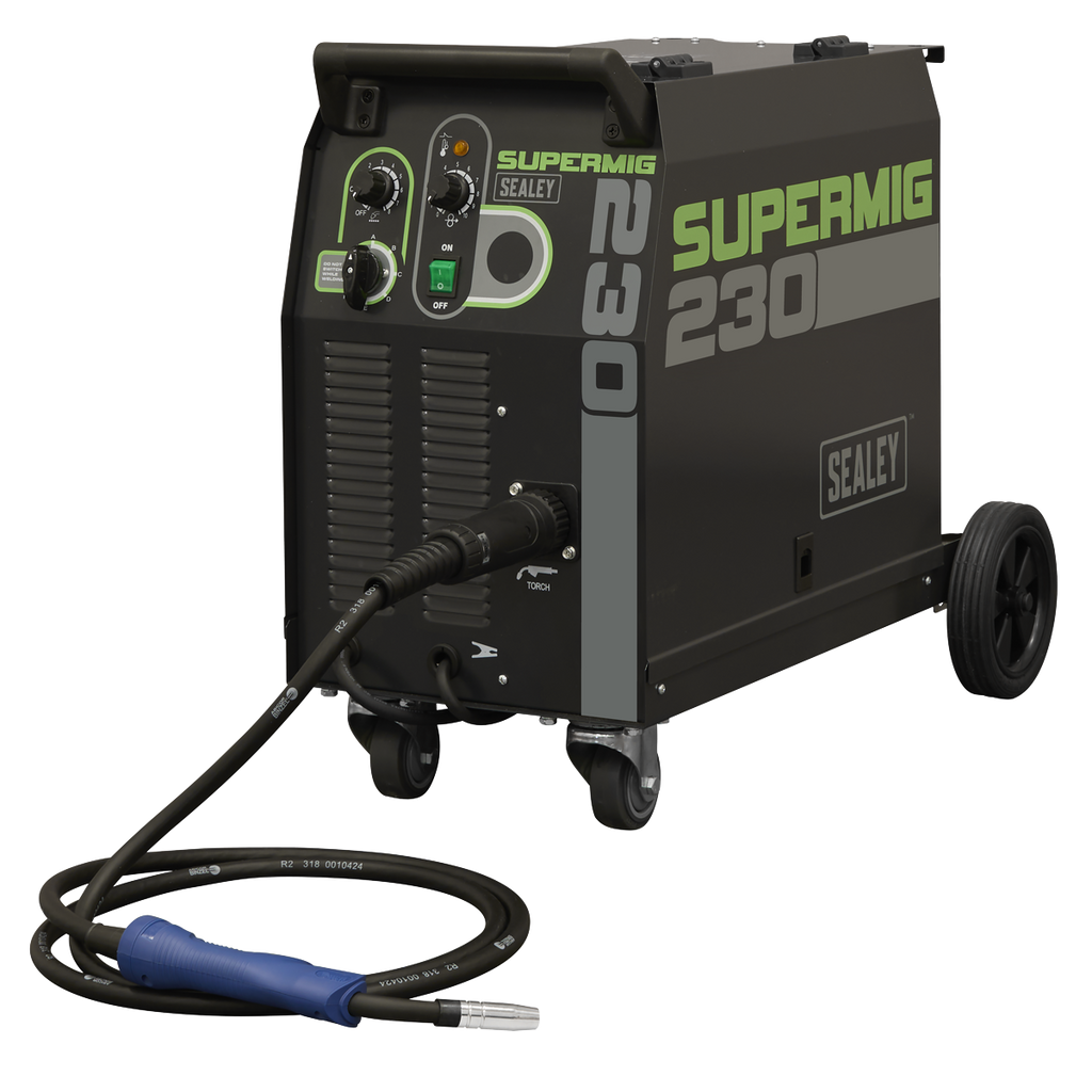 Professional Gas/Gasless MIG Welder with Binzel® Euro Torch 230A 230V SUPERMIG230