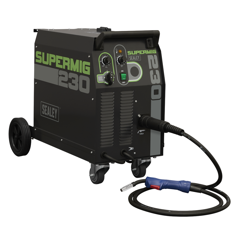 Professional Gas/Gasless MIG Welder with Binzel® Euro Torch 230A 230V SUPERMIG230