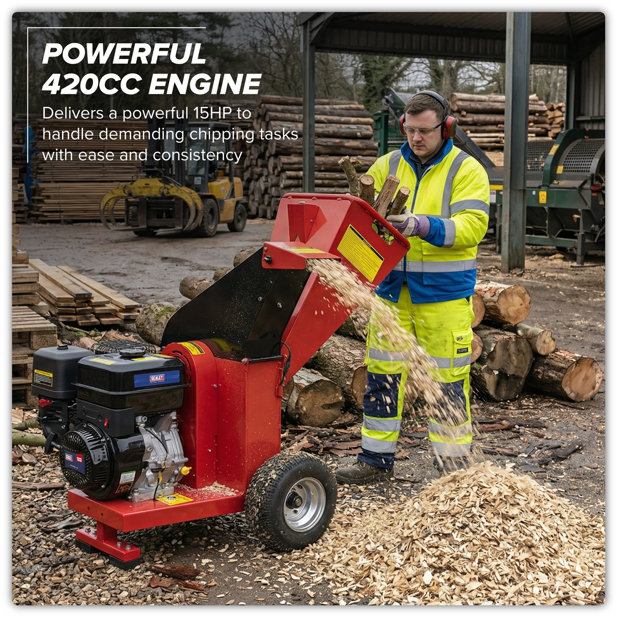 420cc 15hp Wood Chipper 100mm Capacity SWC420