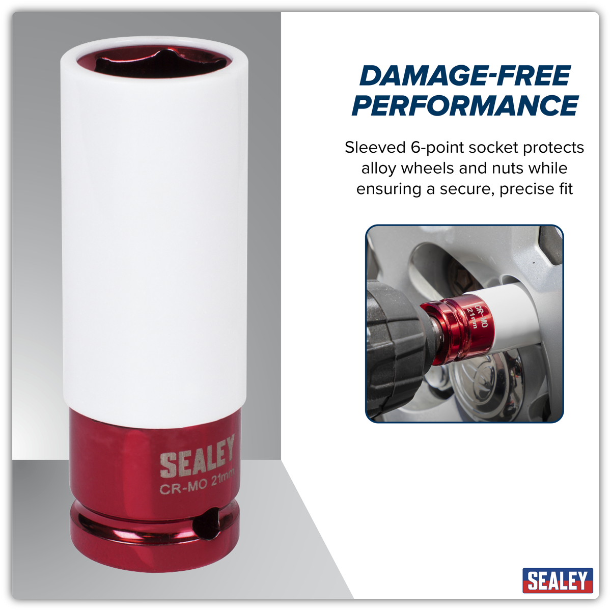 Alloy Wheel Impact Socket 1/2"Sq Drive 21mm SX03021