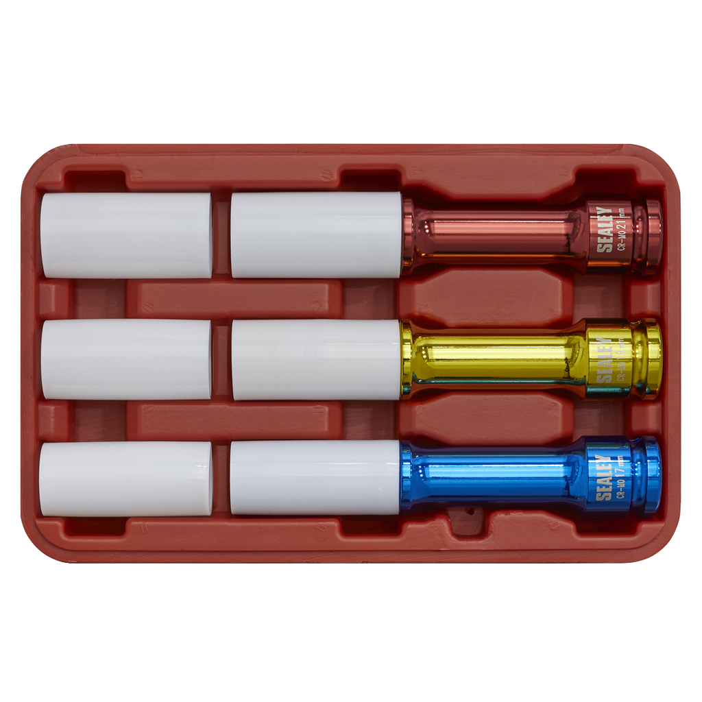 Alloy Wheel Impact Socket Set 1/2"Sq Drive 3pc SX031D
