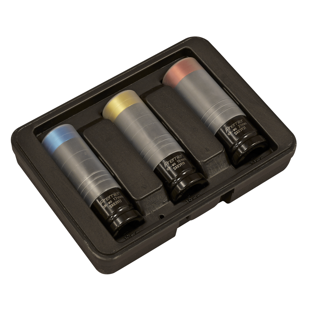 Alloy Wheel Ultra-Power Impact Socket Set 1/2"Sq Drive 3pc SX039