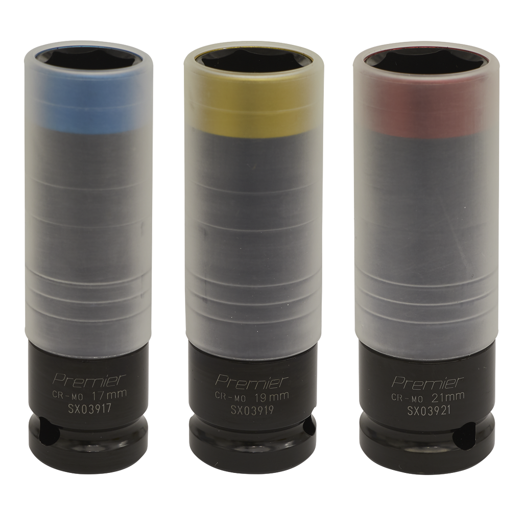 Alloy Wheel Ultra-Power Impact Socket Set 1/2"Sq Drive 3pc SX039