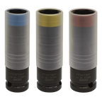 Alloy Wheel Ultra-Power Impact Socket Set 1/2"Sq Drive 3pc SX039