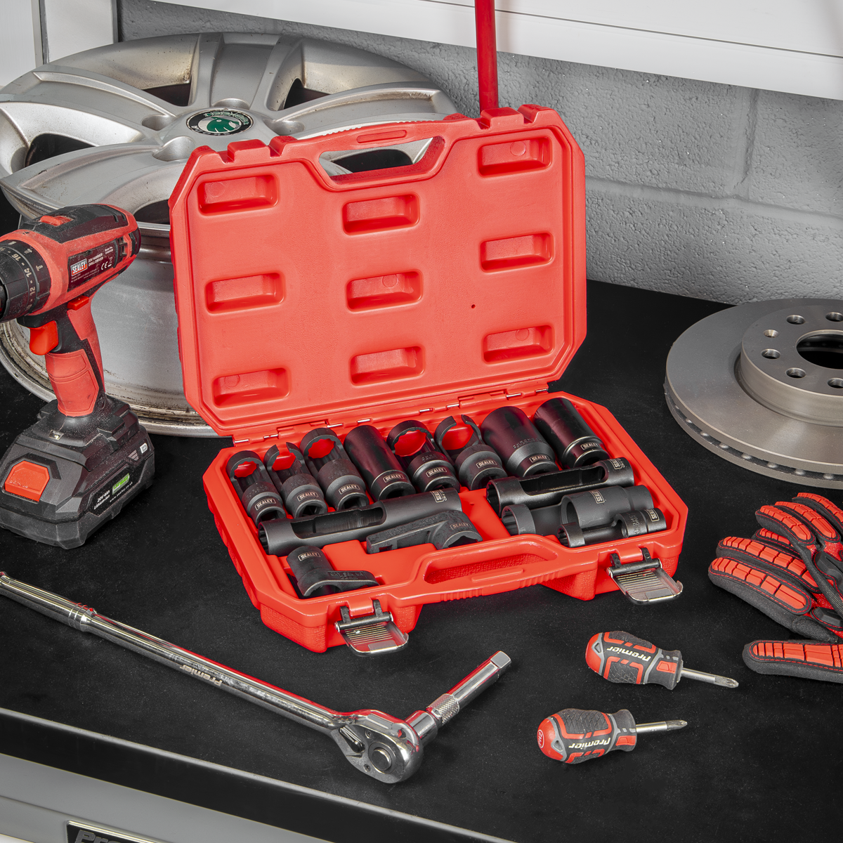 Oxygen & Diesel Injector Window Socket Set 1/2"Sq Drive 14pc SX045