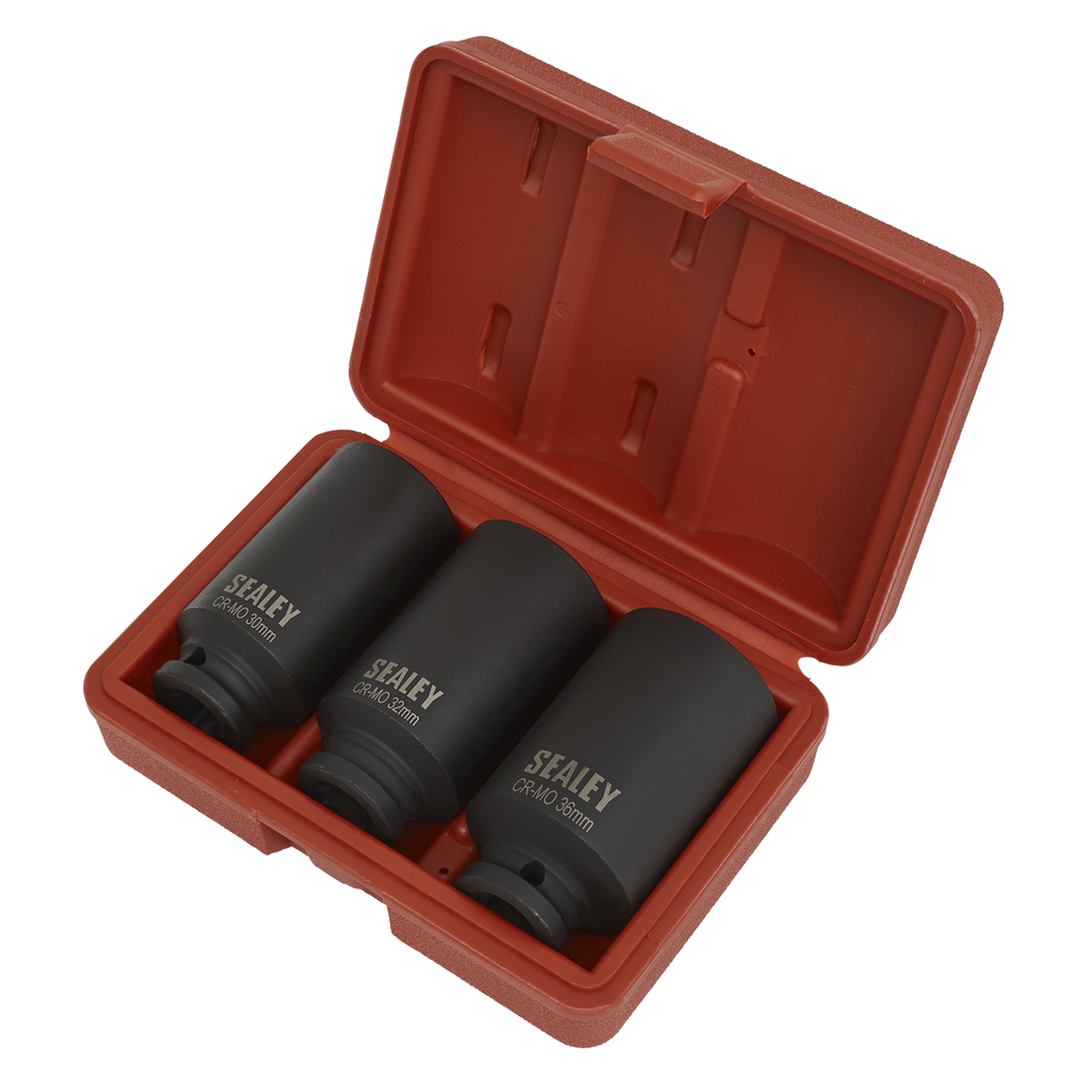 Impact Hub Nut Socket Set 1/2"Sq Drive 12-Point 3pc SX051