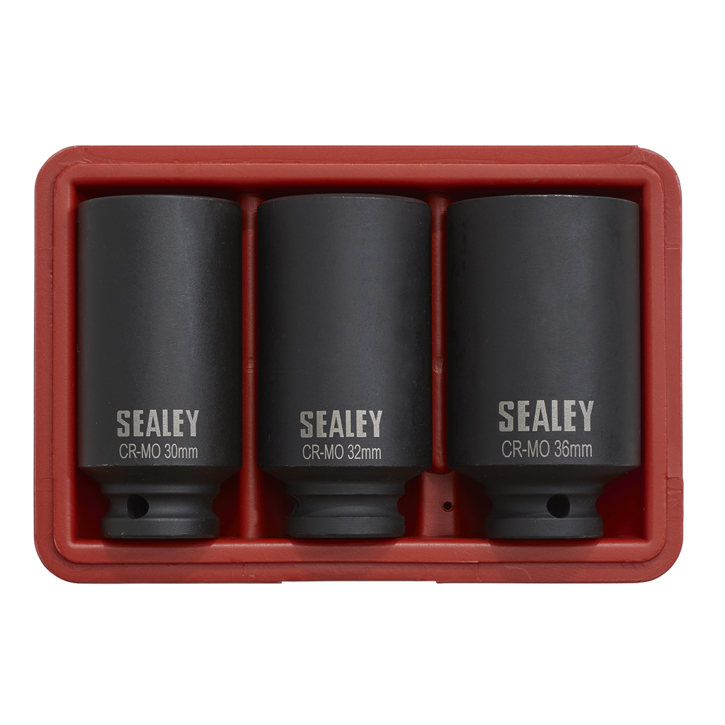 Impact Hub Nut Socket Set 1/2"Sq Drive 12-Point 3pc SX051