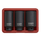 Impact Hub Nut Socket Set 1/2"Sq Drive 12-Point 3pc SX051