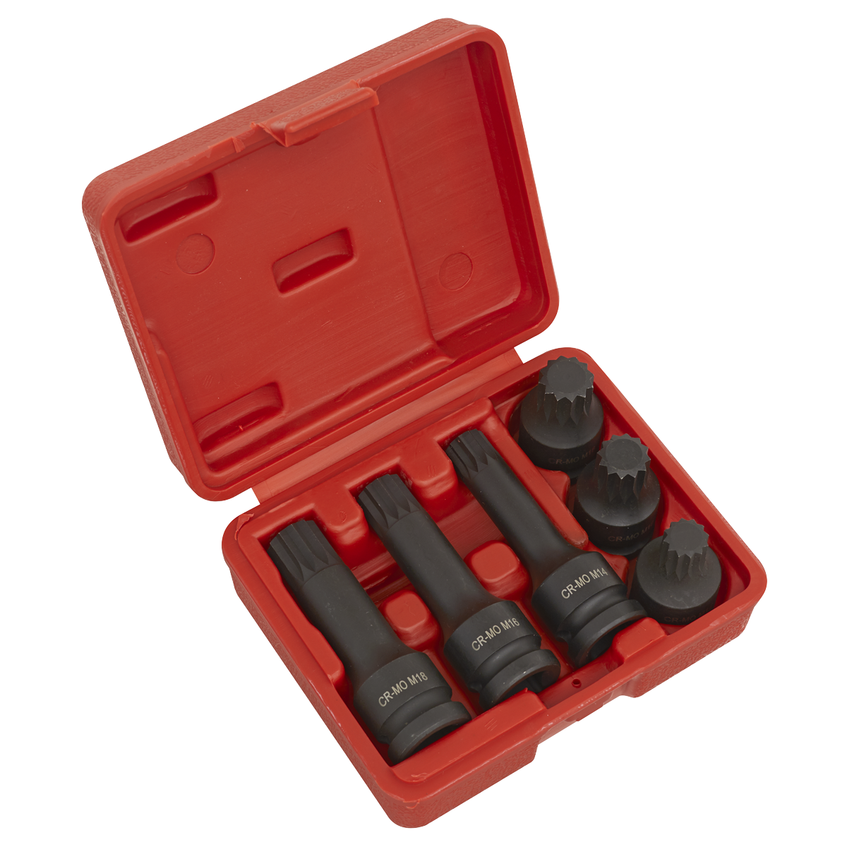 Impact Spline Socket Bit Set 1/2"Sq Drive 6pc SX052