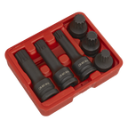 Impact Spline Socket Bit Set 1/2"Sq Drive 6pc SX052