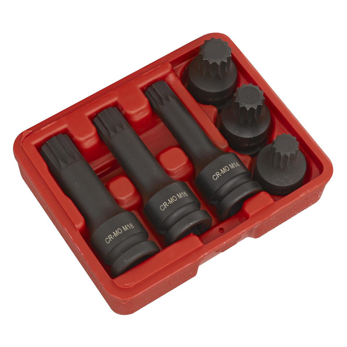 Impact Spline Socket Bit Set 1/2"Sq Drive 6pc SX052