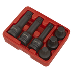 Impact Spline Socket Bit Set 1/2"Sq Drive 6pc SX052