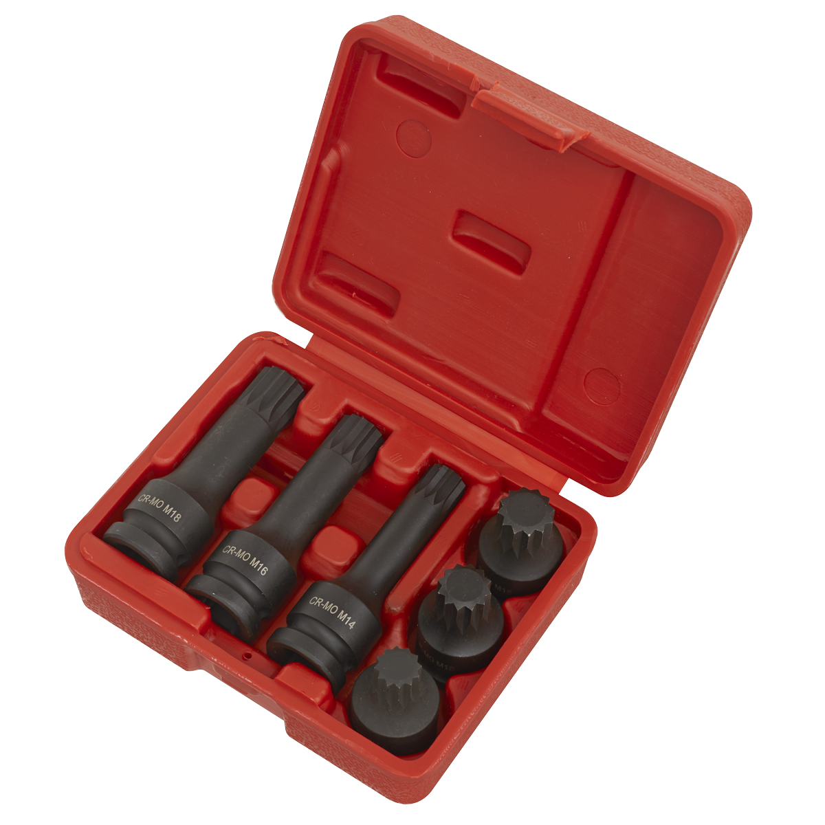 Impact Spline Socket Bit Set 1/2"Sq Drive 6pc SX052