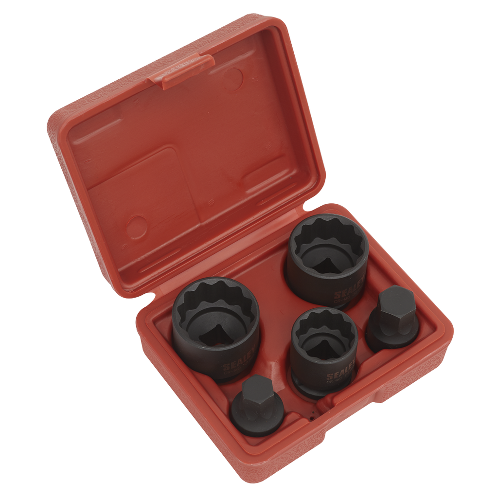 Impact Hub Socket & Socket Bit Set 1/2"Sq Drive 12-Point 5pc SX053