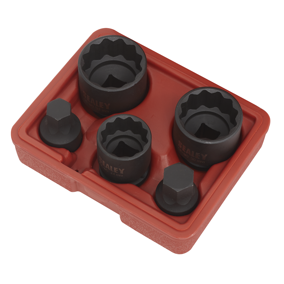 Impact Hub Socket & Socket Bit Set 1/2"Sq Drive 12-Point 5pc SX053