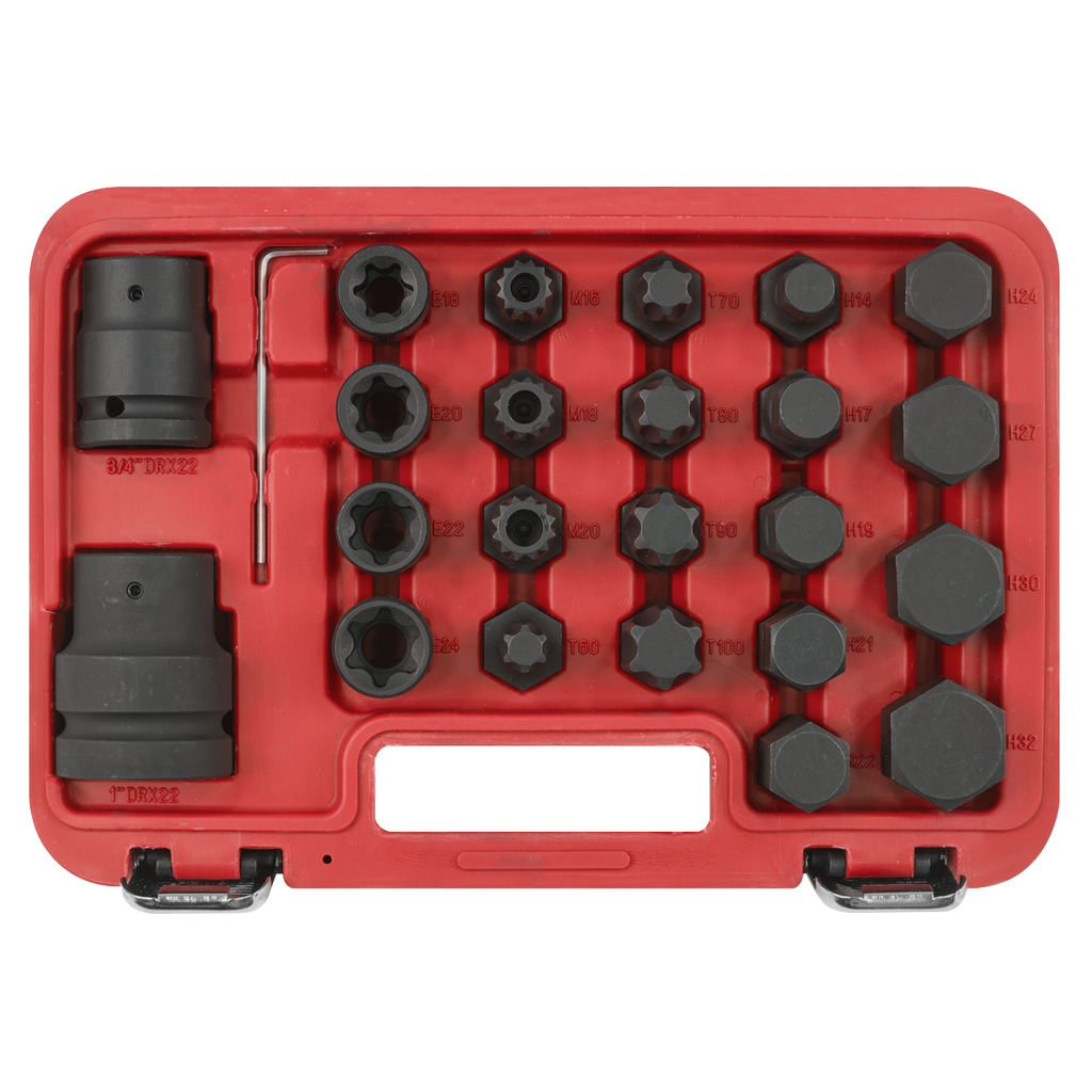 Impact Socket & Bit Set, 3/4"Sq & 1"Sq Drive 23pc SX054