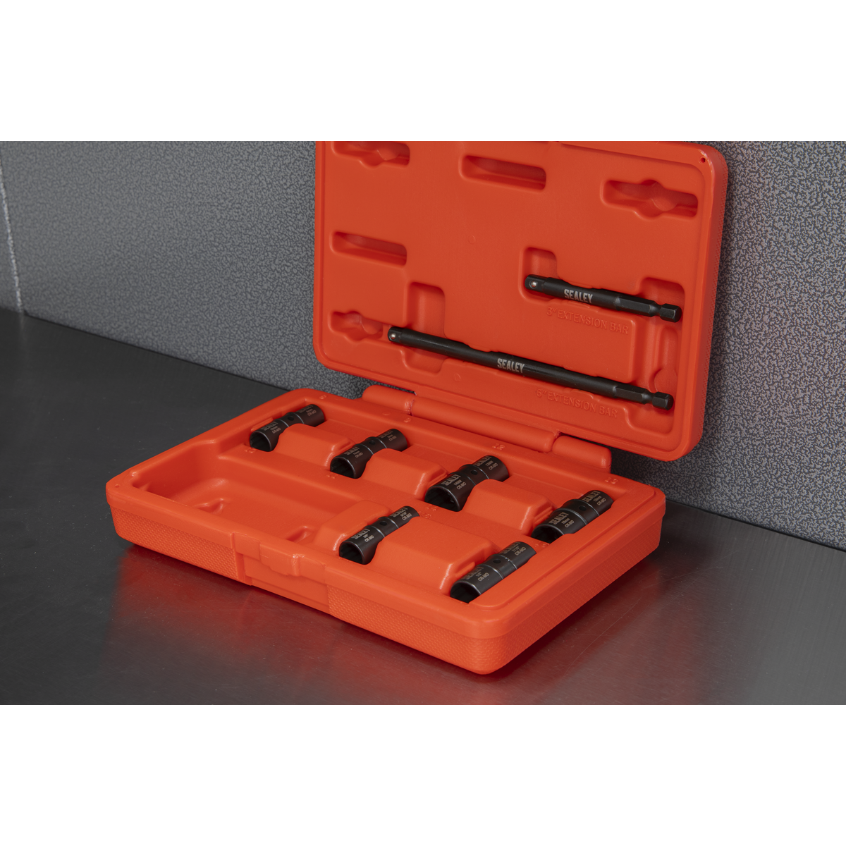 Flip Socket Set 1/4"Sq Drive 12-Point 8pc SX08